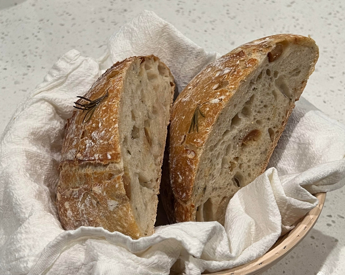 Rosemary Roasted Garlic Sourdough Bread